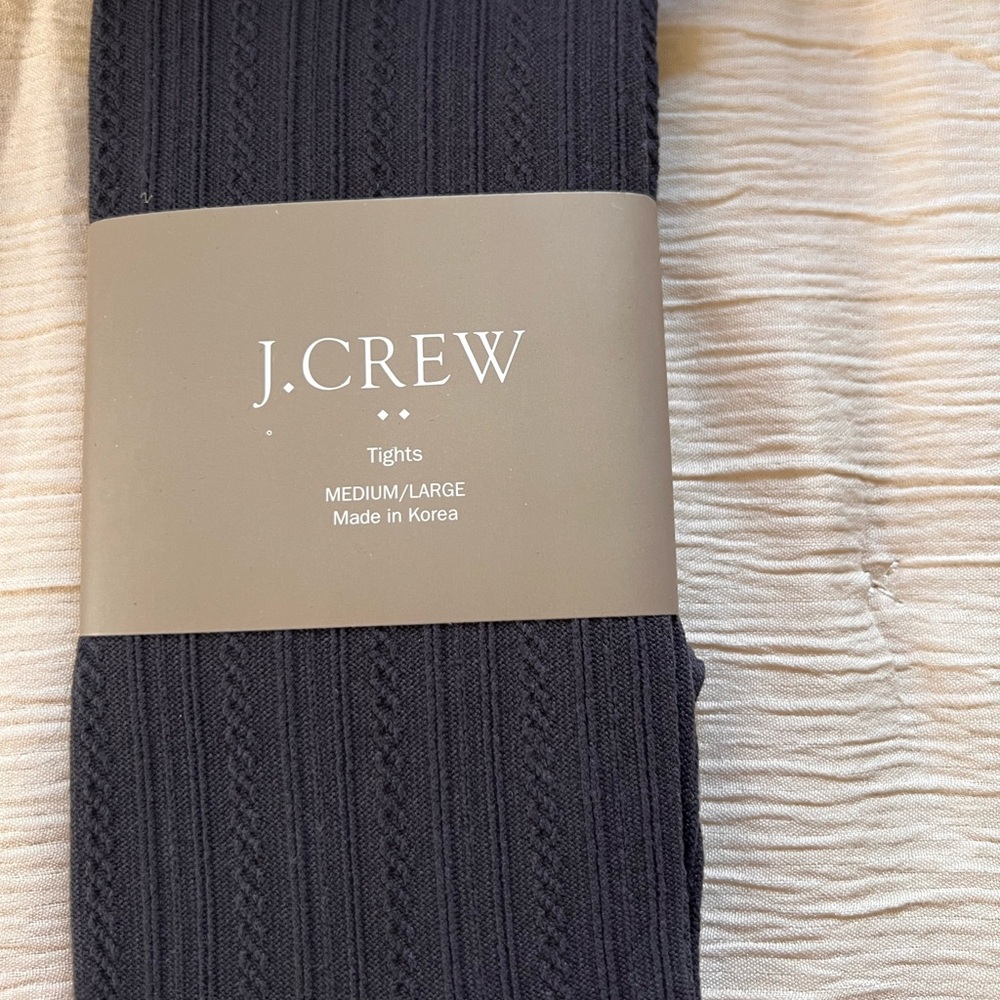 J Crew tights NWT cable pattern in gray. M/L